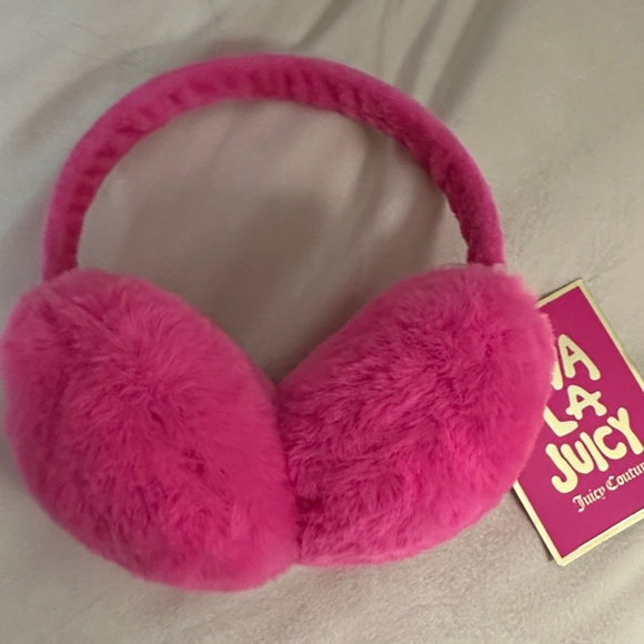Juicy Couture Accessories - Juicy Couture Pink Fuzzy Earmuffs